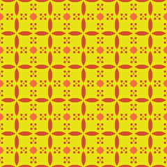 Vector seamless pattern texture background with geometric shapes, colored in yellow, red, orange colors.