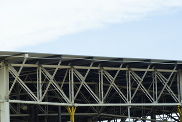 Naklejka premium Steel construction of magazine roof. 