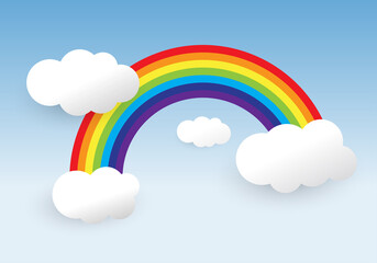  rainbow and clouds in the sky, Vector