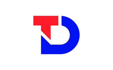 DT or TD Letter Initial Logo Design, Vector Template
