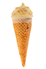 Ice cream in waffle cone