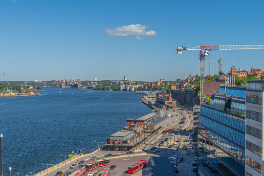 Construction works near Slussen. Sodermalm district. Stockholm. Sweden. Scandinavia.