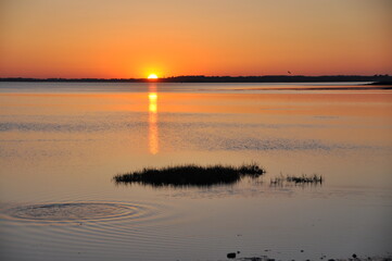 Coucher de soleil sur le golfe du Morbihan