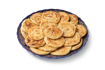 Fresh baked meloui, Moroccan pancakes