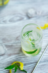 mojito cocktail with lime and mint