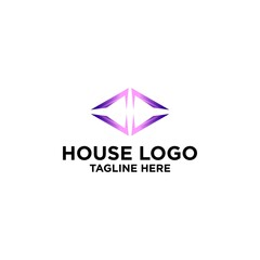 Unique home design logo template