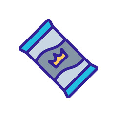 chocolate package with crown icon vector. chocolate package with crown sign. isolated color symbol illustration