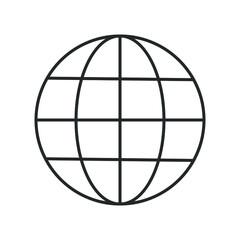 globe with lines, line icon