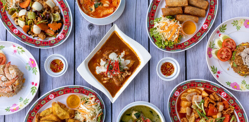 Thai Mixed Dishes of Food 