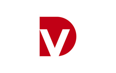 DV or VD Letter Initial Logo Design, Vector Template