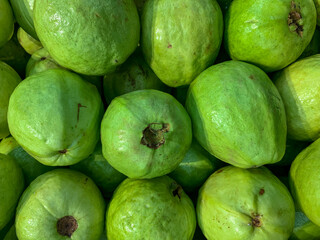 Closeup photo of ripe guava fruit for healthy eating concept