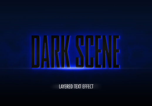 Back Lit Thriller Text Effect Mockup