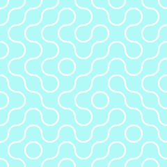 Teal repeat swirl background with abstract geometric seamless textured pattern