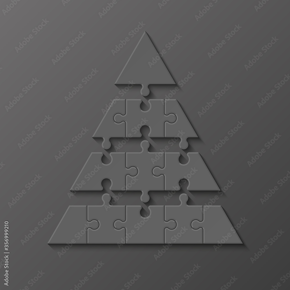 Leinwandbilder four levels pyramid puzzle presentation infographic template with explanatory text field for busines