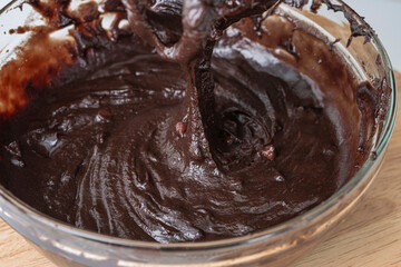 Melted chocolate swirl background,