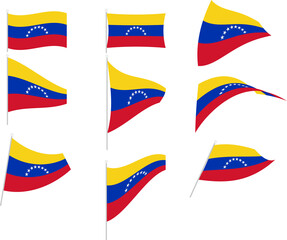 Vector Illustration of Set with Venezuela Flag