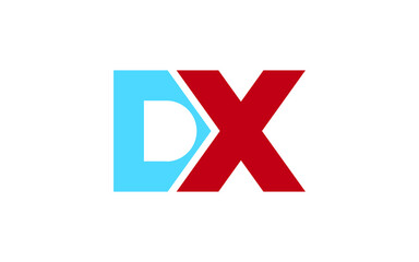 Fototapeta premium DX or XD Letter Initial Logo Design, Vector Template