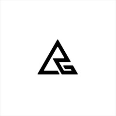 Letter L and R Initial Logo triangle letter g