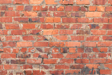 Closeup of weathered brick wall texture