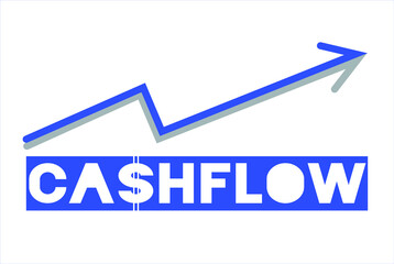cashflow word, growing business, dollar economic earning
