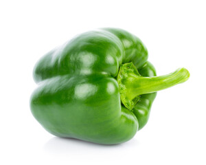 Green pepper on white background