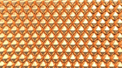 pattern of copper shapes 3d render
