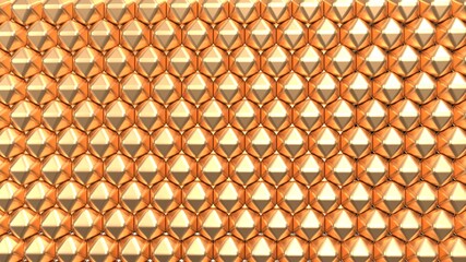 pattern of copper shapes 3d render