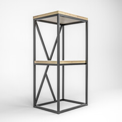 3d illustration of a modern loft-style rack