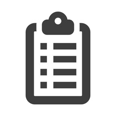 Clipboard icon on white background