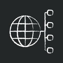 different categories, globe, chalk icon