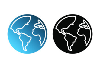 globe with different continents, glyph icon