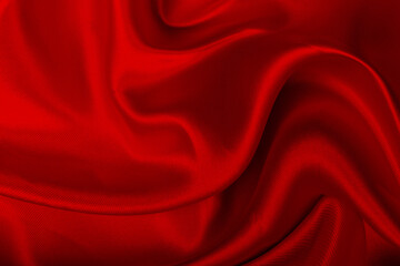 Red satin fabric texture background