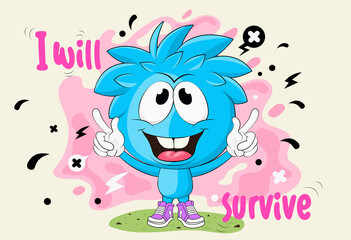 Cartoon happy boy. Vector illustration of an excited boy. Funny boy character. Isolated EPS 10 vector image.