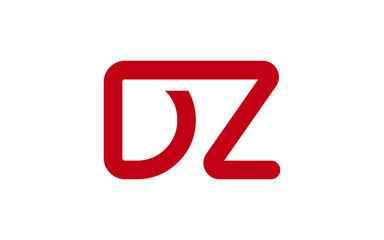 DZ or ZD Letter Initial Logo Design, Vector Template