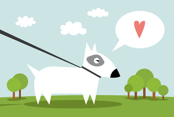 Dog is dreaming on the walk