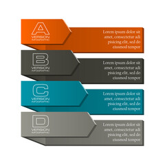 Modern minimal arrow shape elements for business infographics banner. Material style. Vector shape. Can be used for workflow layout, brochure, diagram, chart, number step up options, web design banner