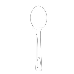 Spoon silhouette on white background, vector illustration