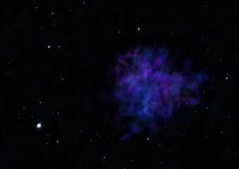 Star field and distant cold space nebula.