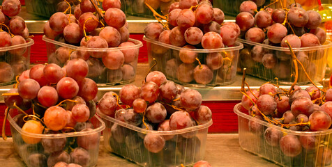 
Uvas en mercado (La Boquería) en Barcelona España
