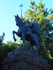 金沢　尾山神社　前田利家公像　sculpture of Toshiie Maeda in Oyama Shrine, Kanazawa, Ishikawa, Japan