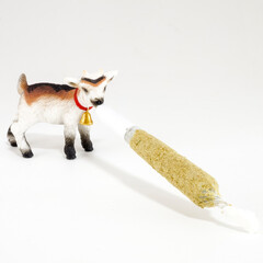 Toy goat and a joint