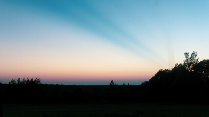 sunset over the field