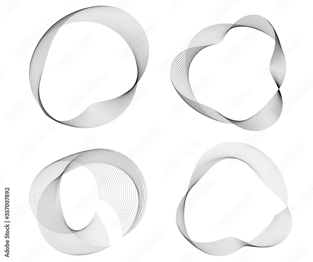 Poster design elements creative art frame border many lines twist circle69