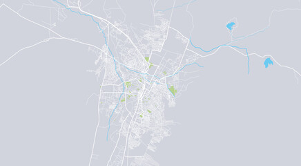 Urban vector city map of Quetta, Pakistan