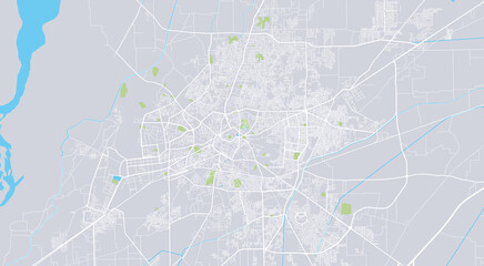 Fototapeta premium Urban vector city map of Multan, Pakistan