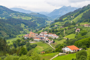 countryside view of gipuzkoa in basque country, spain