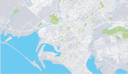Urban vector city map of Karachi, Pakistan