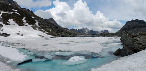 Russia. The South of the Krasnoyarsk territory, Western Sayan. Natural mountain Park Ergaki (translated from the Turkic 