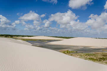 Paisagem do Parque Nacional dos Lençóis Maranhenses, Maranhão, Brasil. Junho de 2016.