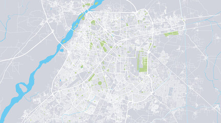 Urban vector city map of Lahore, Pakistan